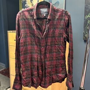 Bonobos Red Checkered Long sleeve Tailored Slim Fit Shirt | Size M